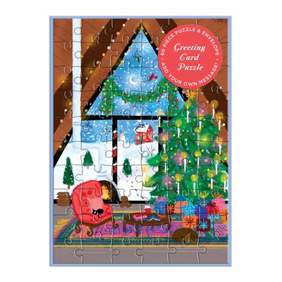 Joy Laforme Cozy Cabin Greeting Card Puzzle by Galison