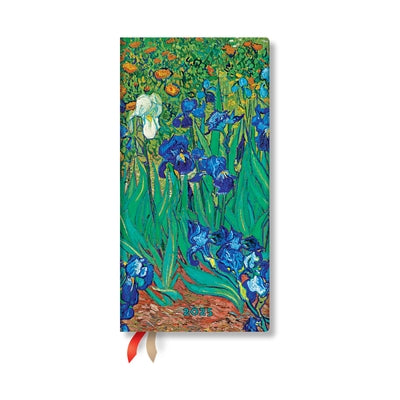 Paperblanks 2025 Weekly Planner Van Gogh Irises Van Gogh Irises 12-Month Slim Horizontal Elastic Band 160 Pg 100 GSM by Paperblanks