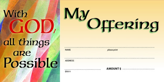 Offering Envelope - General - With God All Things Are Possible by Warner Press