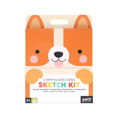 Carry-Along Corgi Sketch Kit [With Sticker(s) and Pens/Pencils] by Petit Collage