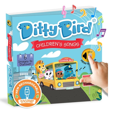 Ditty Bird Children's Songs Interactive Musical Book for Toddlers 1- 3 Nursery Rhymes Musical Books Wheels on the Bus by Ditty Bird