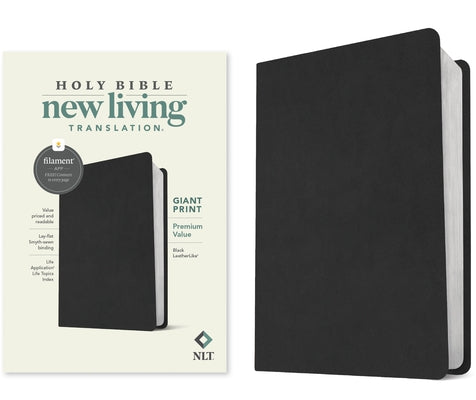 NLT Giant Print Premium Value Bible, Filament-Enabled Edition (Leatherlike, Black) by Tyndale