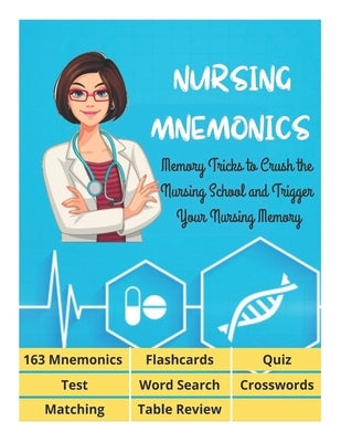 NURSING MNEMONICS - 163 Mnemonics, Flashcards, Quiz, Test, Word Search, Crosswords, Matching, Table Review: Best Help Studying for NCLEX, Memory Trick by Fletcher, David