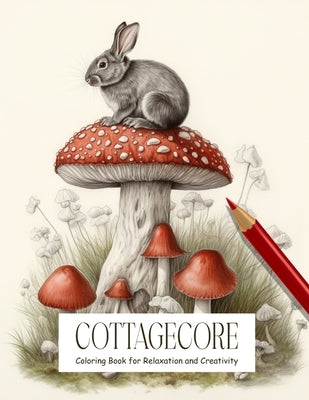 Cottagecore: Coloring Book for Adults and Teens Filled with Mushrooms, Cats, Frogs, Flowers, and More for Stress Relief, Mindfulnes by Hub, Creative Therapy