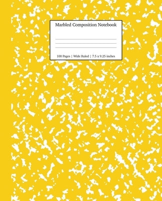 Marbled Composition Notebook: Yellow Marble Wide Ruled Paper Subject Book by Young Dreamers Press