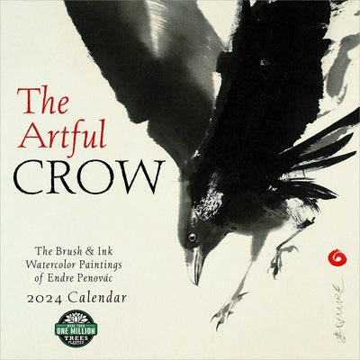 Artful Crow 2024 Wall Calendar: Brush & Ink Watercolor Paintings by Endre Penovac by Amber Lotus Publishing