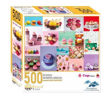 Brain Tree - Birthday Cupcakes 500 Pieces Adult Jigsaw Puzzle: With Droplet Technology for Anti Glare & Soft Touch by Brain Tree Games LLC