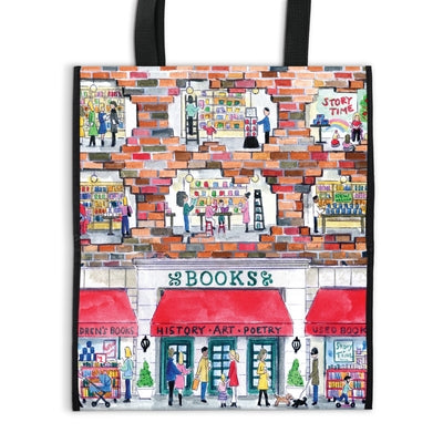 Michael Storrings a Day at the Bookstore Reusable Shopping Bag by Galison