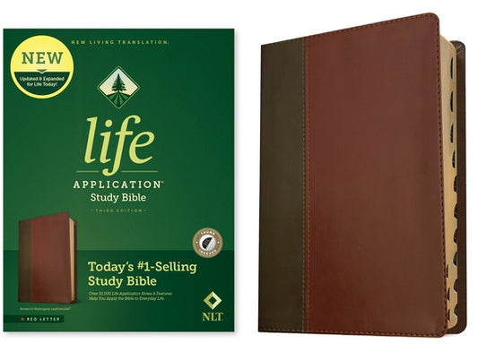 NLT Life Application Study Bible, Third Edition (Red Letter, Leatherlike, Brown/Tan, Indexed) by New Living Translation
