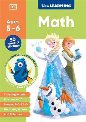 Disney Learning Math (Ages 5-6): Kindergarten Counting, Measuring, Add & Subtract Workbook for Kids, Curriculum-Based by DK
