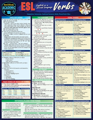 ESL - English as a Second Language - Verbs: A Quickstudy Laminated Reference Guide by Lindberg Med Tesol, Misa