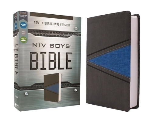 Niv, Boys Bible, Leathersoft, Gray/Blue, Comfort Print by Zondervan