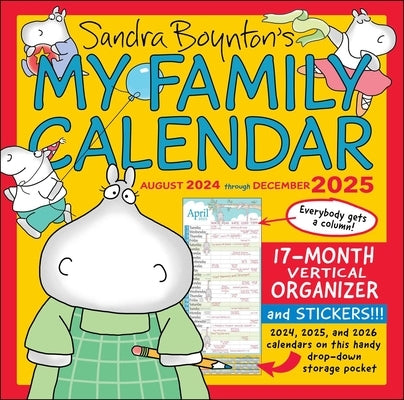 Sandra Boynton's My Family Calendar 17-Month 2024-2025 Family Wall Calendar by Boynton, Sandra