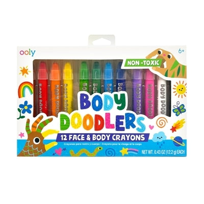 Body Doodlers Face & Body Crayons - Set of 12 Colors by Ooly