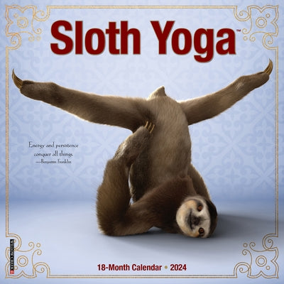 Sloth Yoga 2024 7 X 7 Mini Wall Calendar by Willow Creek Press