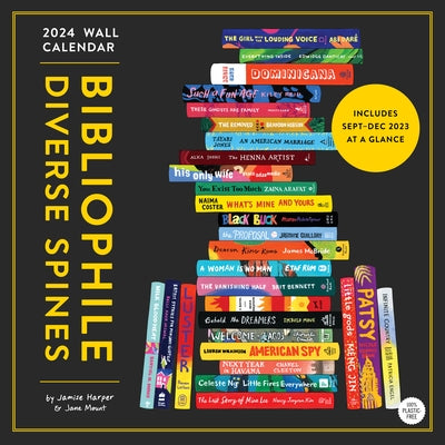 Bibliophile Diverse Spines 2024 Wall Calendar by Mount, Jane