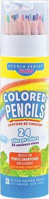 Studio Series Junior Colored Pencil Tube Set (24-Colors) by Peter Pauper Press Inc