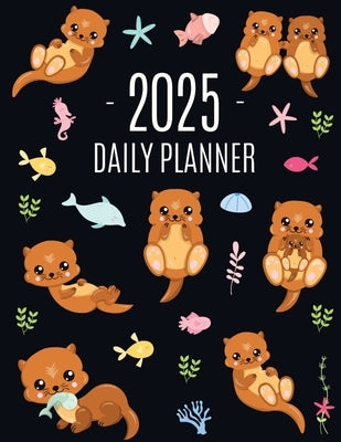 Otter Planner 2025: Daily Organizer: January-December (12 Months) Cute Animal Year Scheduler with Pretty Pink Hearts by Press, Pimpom Pretty