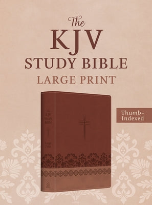 The KJV Study Bible, Large Print (Indexed) [Rose & Chestnut Cross] by Barbour Bibles