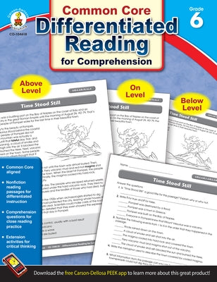 Common Core Differentiated Reading for Comprehension, Grade 6 by Carson Dellosa Education