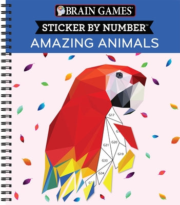 Brain Games - Sticker by Number: Amazing Animals (13 Images to Sticker) by Publications International Ltd