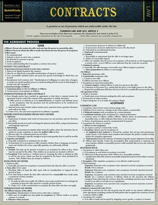Contracts: Quickstudy Laminated Reference Guide by Barcharts Publishing Inc