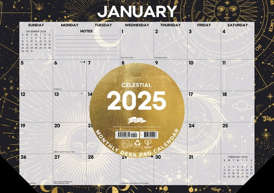 Celestial 2025 17 X 12 Small Monthly Deskpad by Willow Creek Press