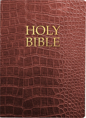 Kjver Holy Bible, Large Print, Walnut Alligator Bonded Leather, Thumb Index: (King James Version Easy Read, Red Letter, Burgundy) by Whitaker House