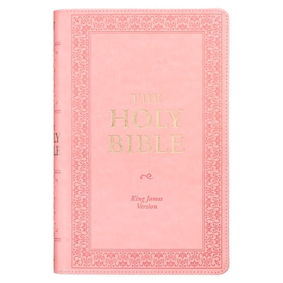 KJV Holy Bible, Giant Print Standard Size Faux Leather Red Letter Edition - Ribbon Marker, King James Version, Pink by Christian Art Gifts