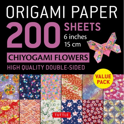 Origami Paper 200 Sheets Chiyogami Flowers 6 (15 CM): Tuttle Origami Paper: Double Sided Origami Sheets Printed with 12 Different Designs (Instruction by Tuttle Studio