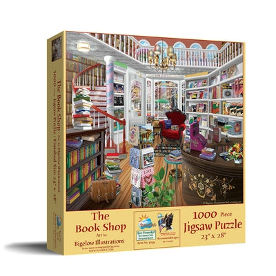 The Book Shop 1000 PC Puzzle by Bigelow Illustrations