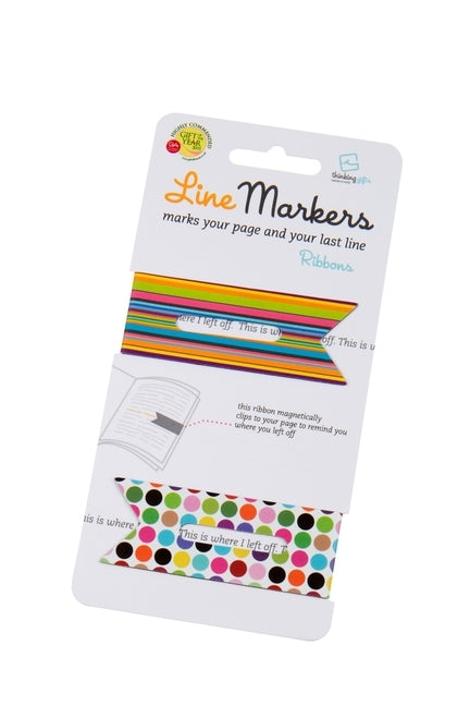 Linemarkers-Ribbon (Magnetic Bookmark) by Thinking Gifts