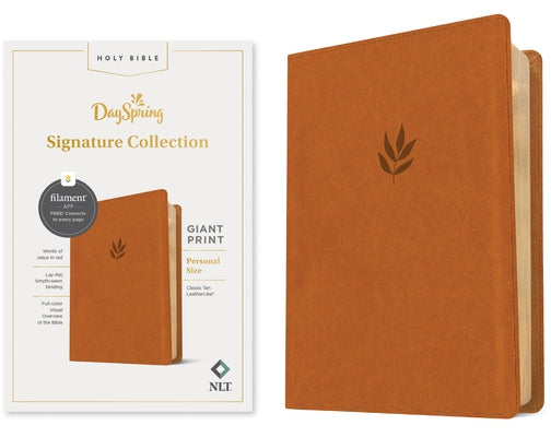 NLT Personal Size Giant Print Bible, Dayspring Signature Collection, Filament Enabled (Leatherlike, Classic Tan, Red Letter) by New Living Translation