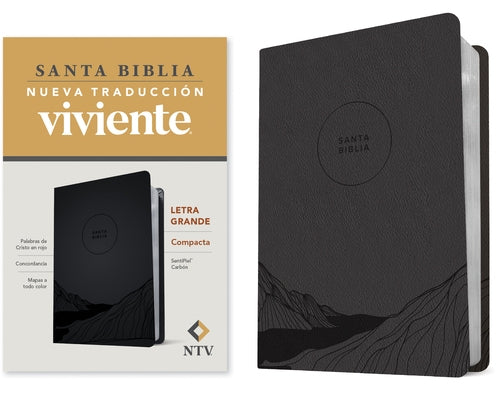 Santa Biblia Ntv, Edición Compacta, Letra Grande (Sentipiel, Carbón, Letra Roja) by 