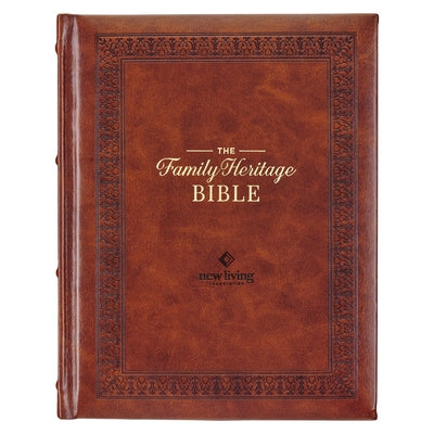 NLT Family Heritage Bible, Large Print Family Devotional Bible for Study, New Living Translation Holy Bible Faux Leather Hardcover, Additional Interac by Christian Art Gifts