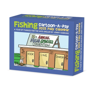 Fishing Cartoon-A-Day by Jonny Hawkins 2025 6.2 X 5.4 Box Calendar by Jonny Hawkins