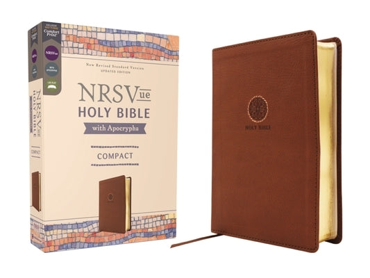 Nrsvue, Holy Bible with Apocrypha, Compact, Leathersoft, Brown, Comfort Print by Zondervan