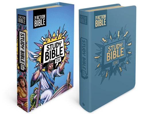 The Action Bible Study Bible Esv, Leathersoft, Blue, Full Color by David C Cook