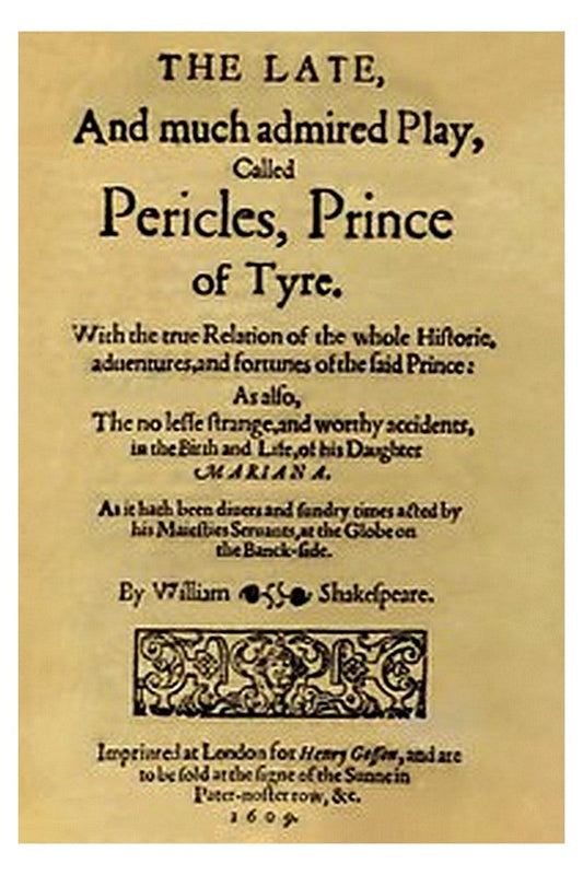 Pericles, Prince of Tyre