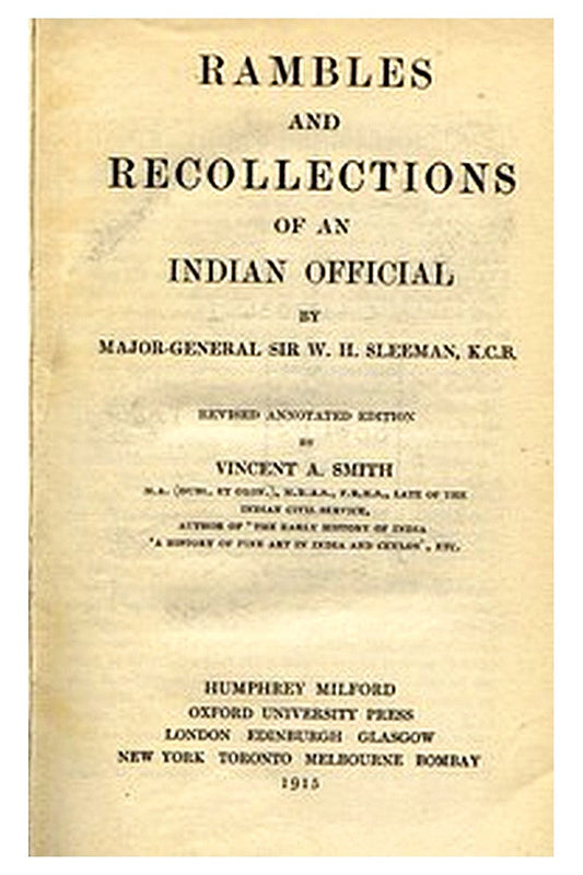 Rambles and Recollections of an Indian Official