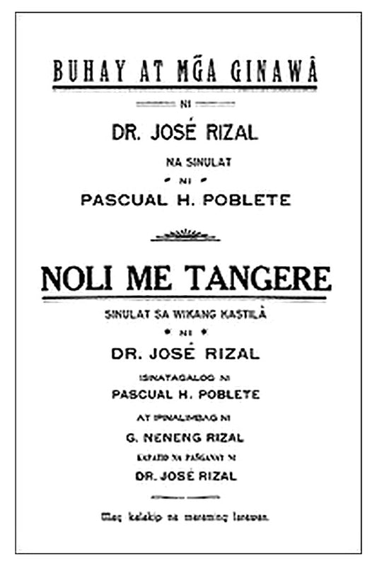 Buhay at Mga Ginawâ ni Dr. José Rizal