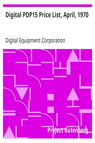 Digital PDP15 Price List, April, 1970