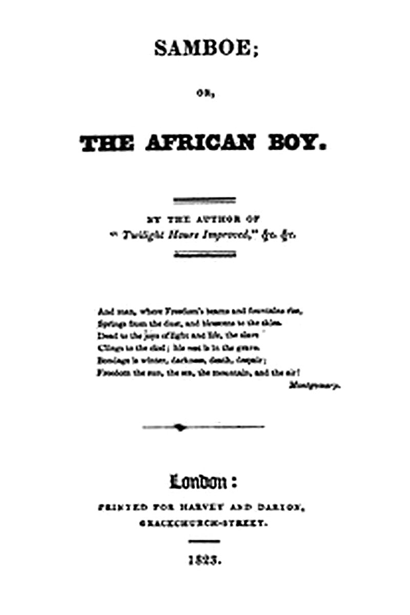 Samboe or, The African Boy