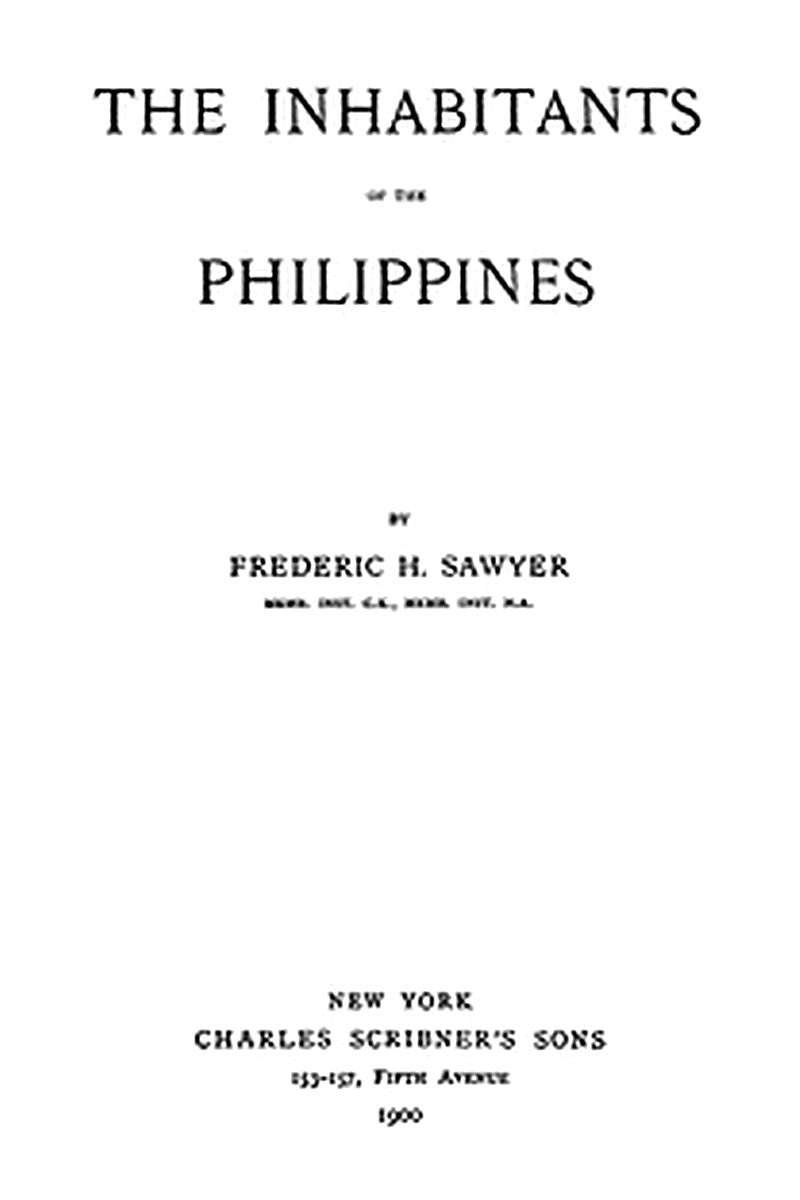 The Inhabitants of the Philippines