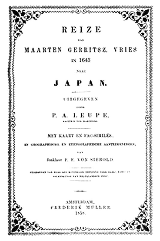 Reize van Maarten Gerritsz. Vries in 1643 naar het Noorden en Oosten van Japan