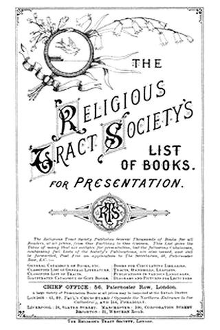 The Religious Tract Society Catalogue - 1889