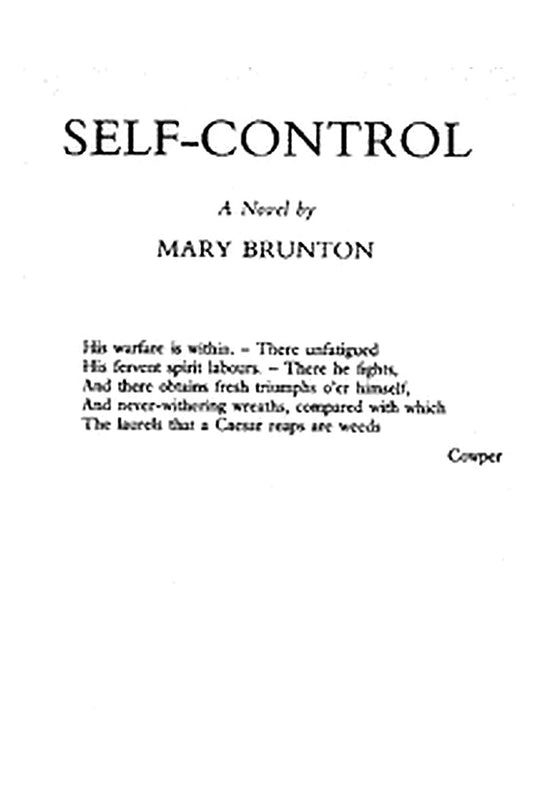 Self-control: A Novel