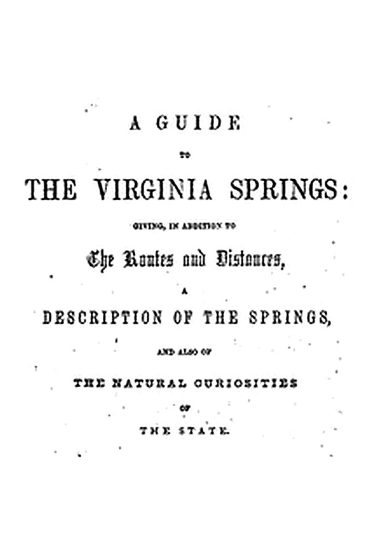 A Guide to the Virginia Springs

