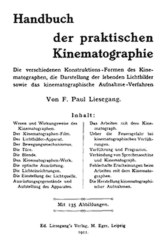 Handbuch der praktischen Kinematographie
