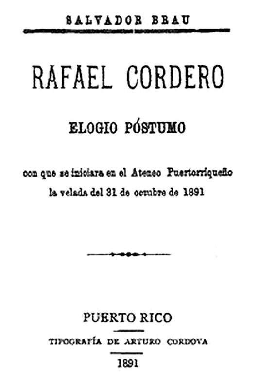 Rafael Cordero: Elogio Póstumo